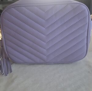 Lavender Quilted Crossbody Bag